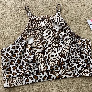 Aqua Silk like crop top